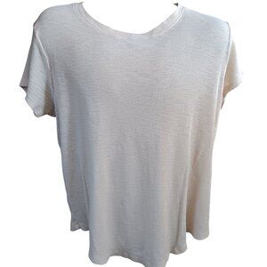 Men's XL India T-shirt Slinky Knit Natural Reflections BeigeTextured wideneck